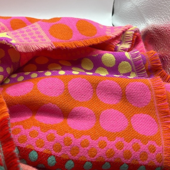 ALEX MAX - Pink Stripes & Polka Dots Scarf Colorful Made in Italy - Picture 9 of 12